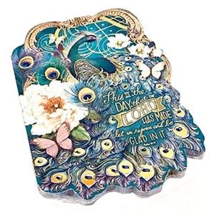 Punch Studio Peacock Die Cut Embellished Notepad with Scripture (60094)